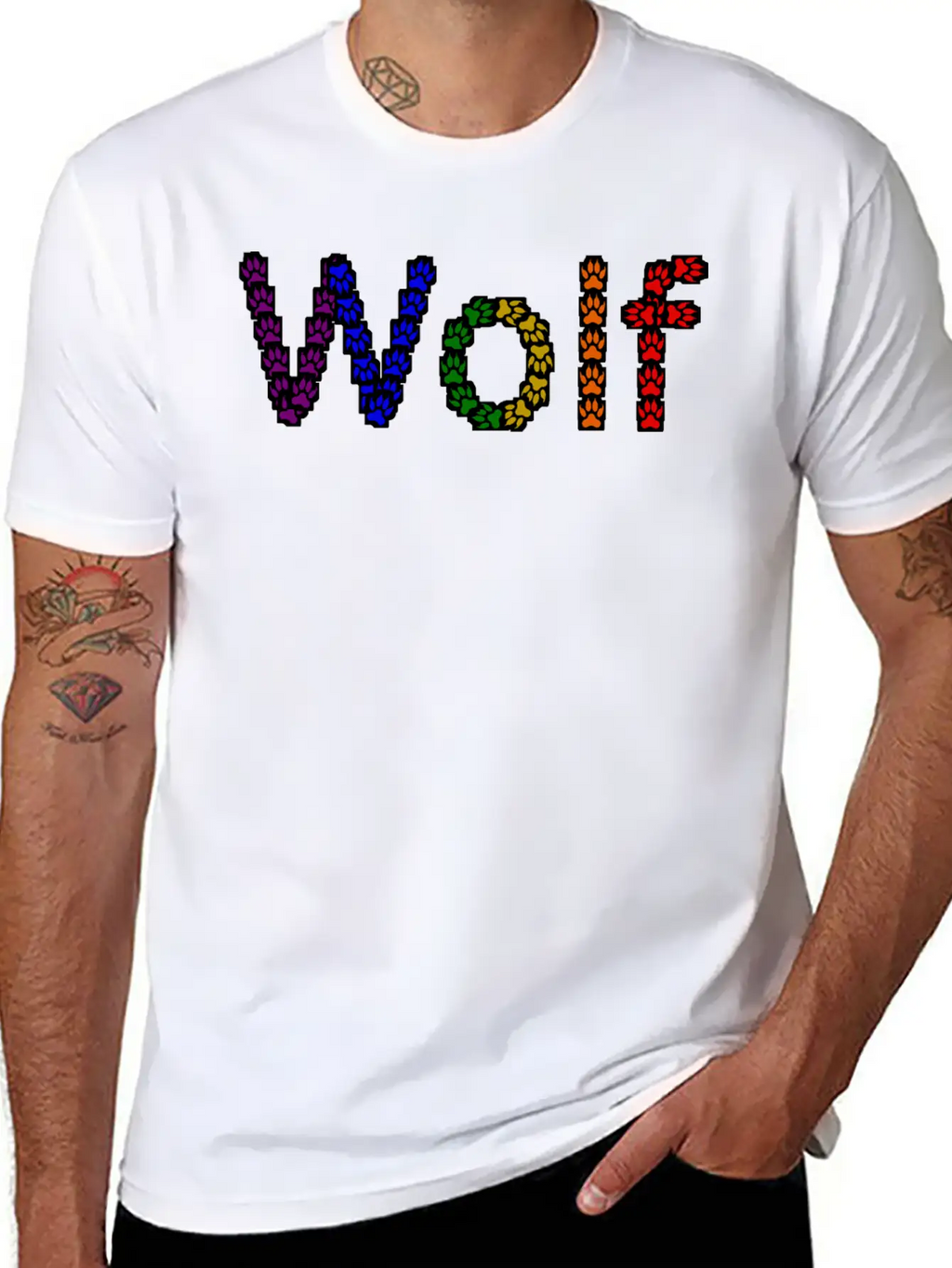 Wolf Rainbow Basic Graphic T-Shirt – Daily Comfort In Soft Cotton
