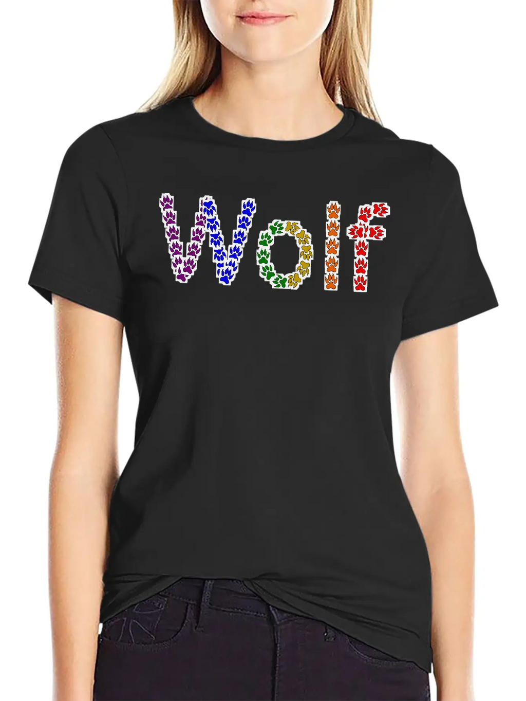 Wolf Rainbow Basic Graphic T-Shirt – Daily Comfort In Soft Cotton