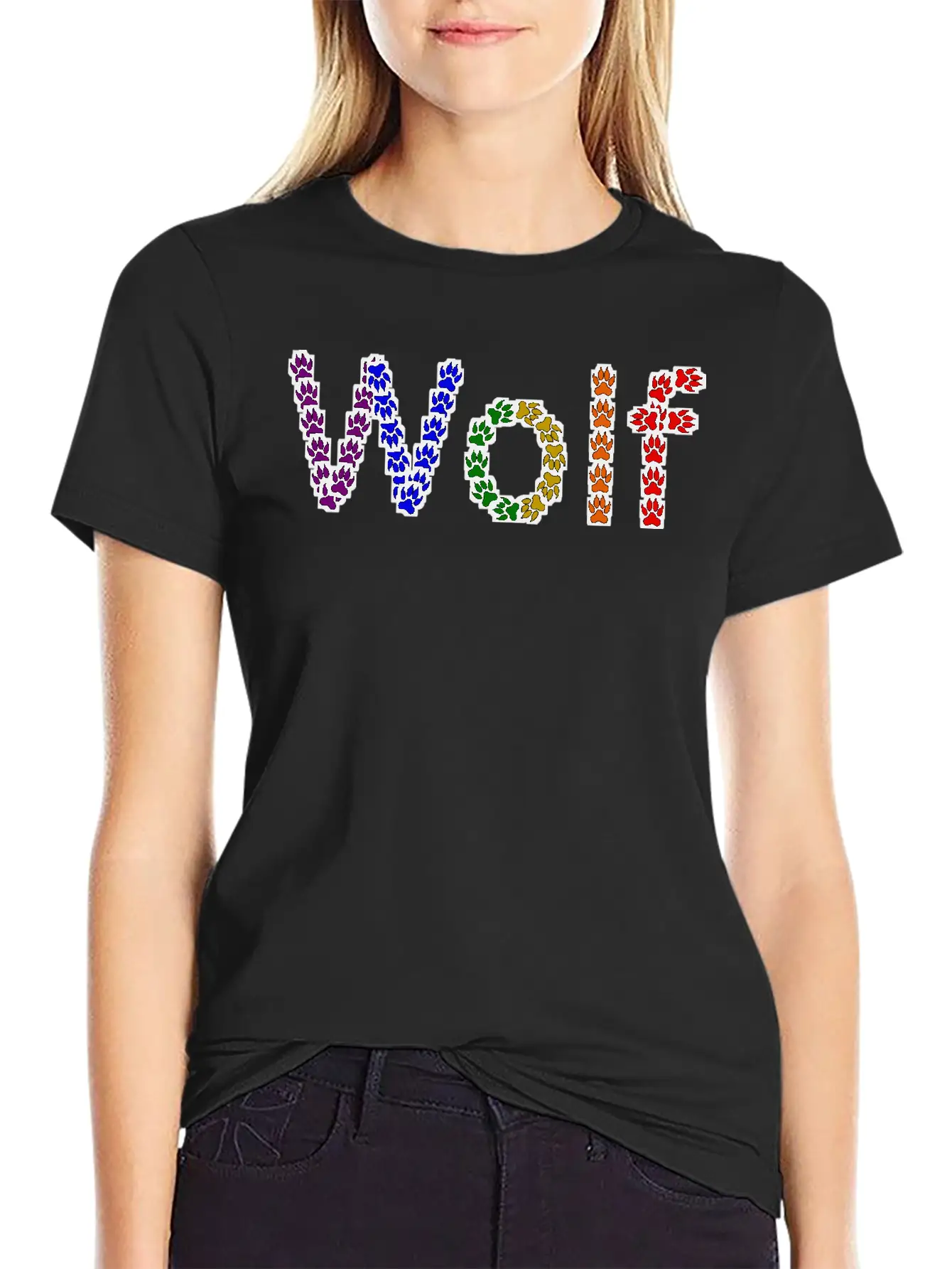Wolf Rainbow Basic Graphic T-Shirt – Daily Comfort In Soft Cotton
