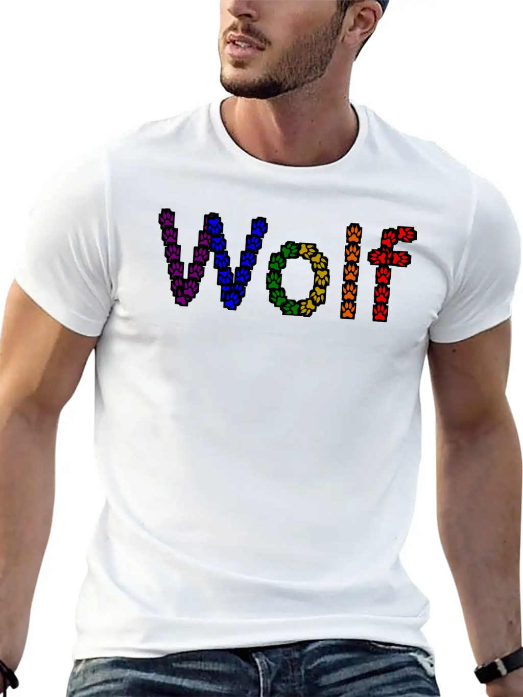 Wolf Rainbow Basic Graphic T-Shirt – Daily Comfort In Soft Cotton