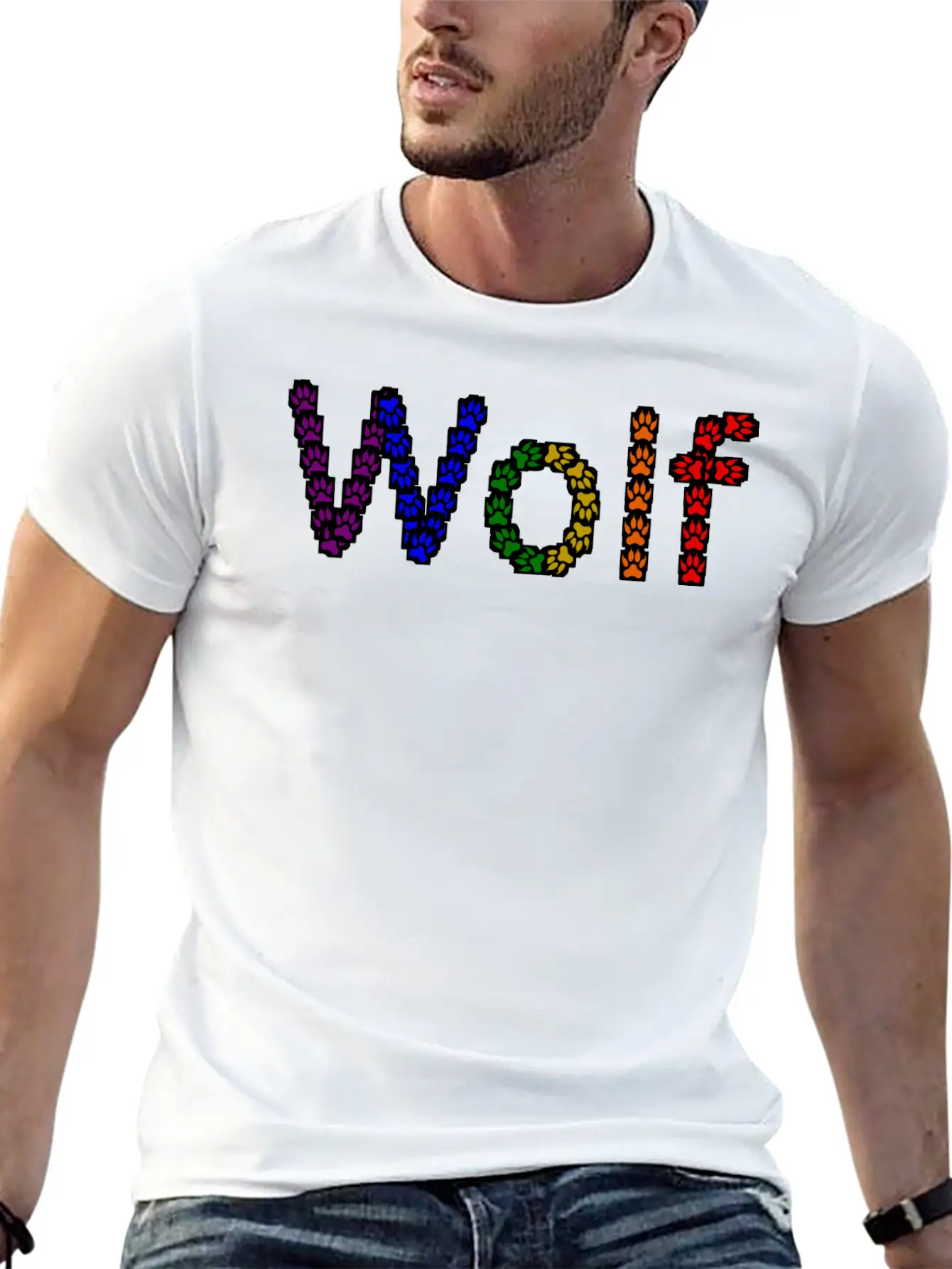 Wolf Rainbow Basic Graphic T-Shirt – Daily Comfort In Soft Cotton