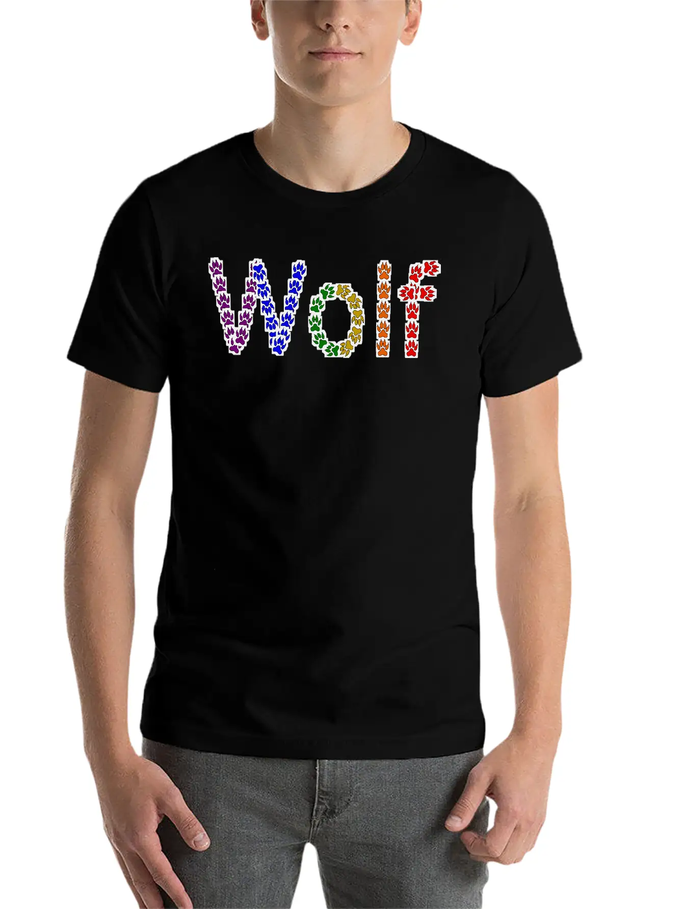 Wolf Rainbow Basic Graphic T-Shirt – Daily Comfort In Soft Cotton