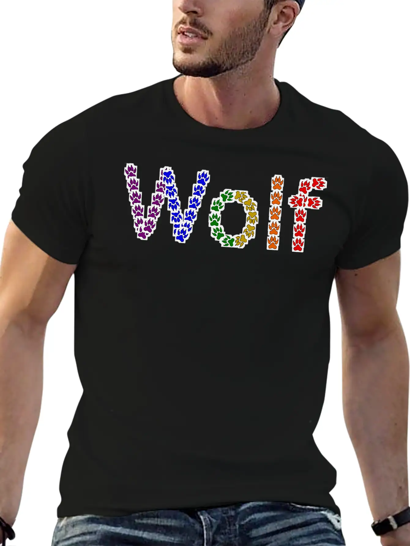 Wolf Rainbow Basic Graphic T-Shirt – Daily Comfort In Soft Cotton