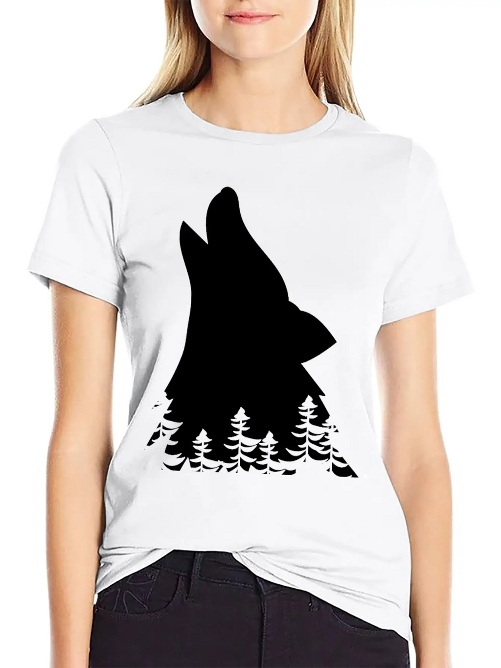 Wolf Silhouette Stylish Everyday T-Shirt – Unisex Basic Cotton Tee