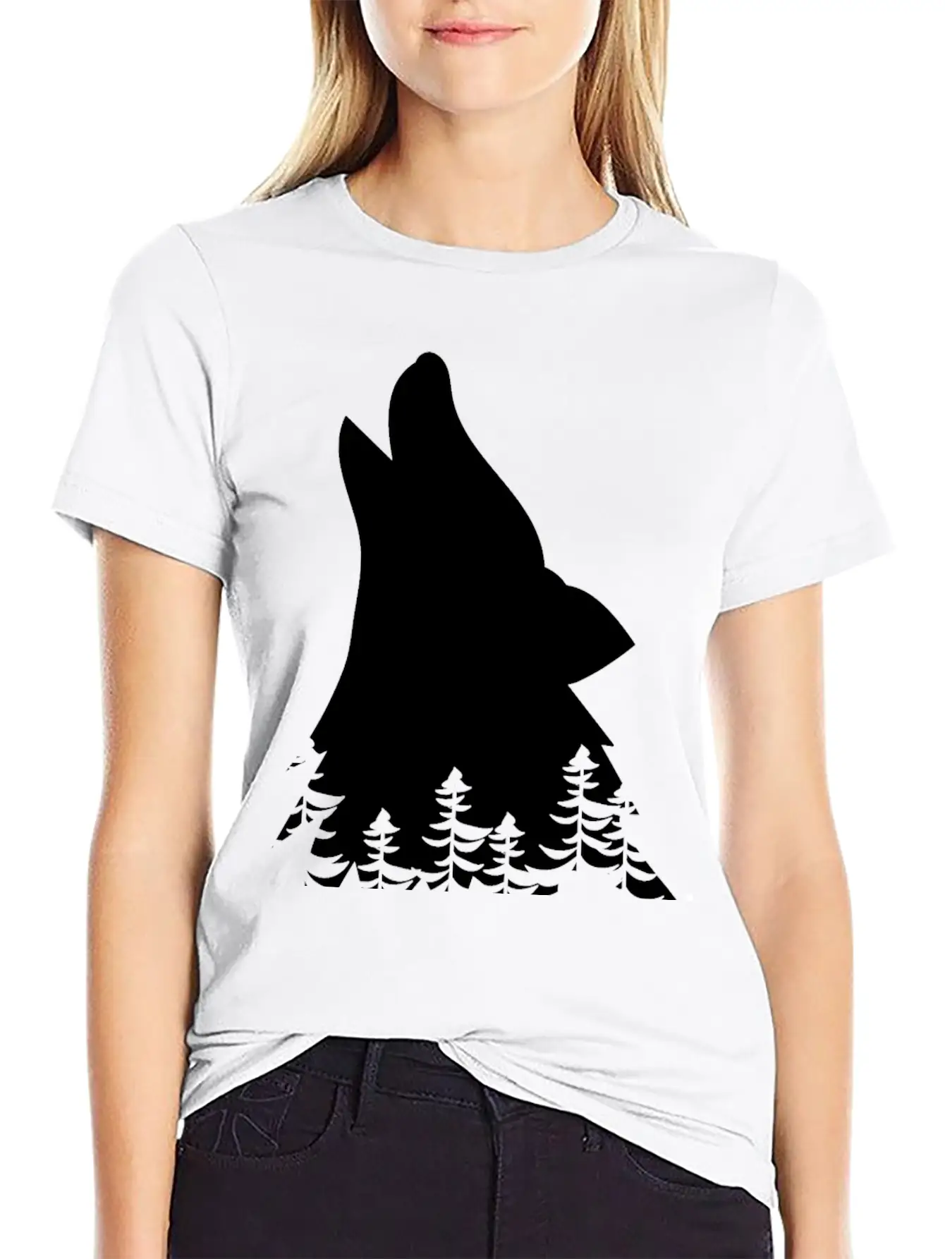 Wolf Silhouette Stylish Everyday T-Shirt – Unisex Basic Cotton Tee