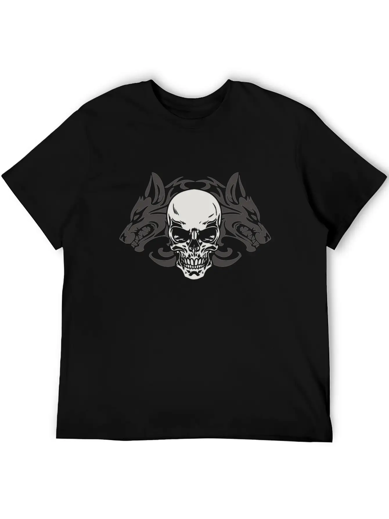 Wolf Skull Halloween Horror Gift T-shirt Stylish Everyday T-Shirt – Unisex Basic Cotton Tee