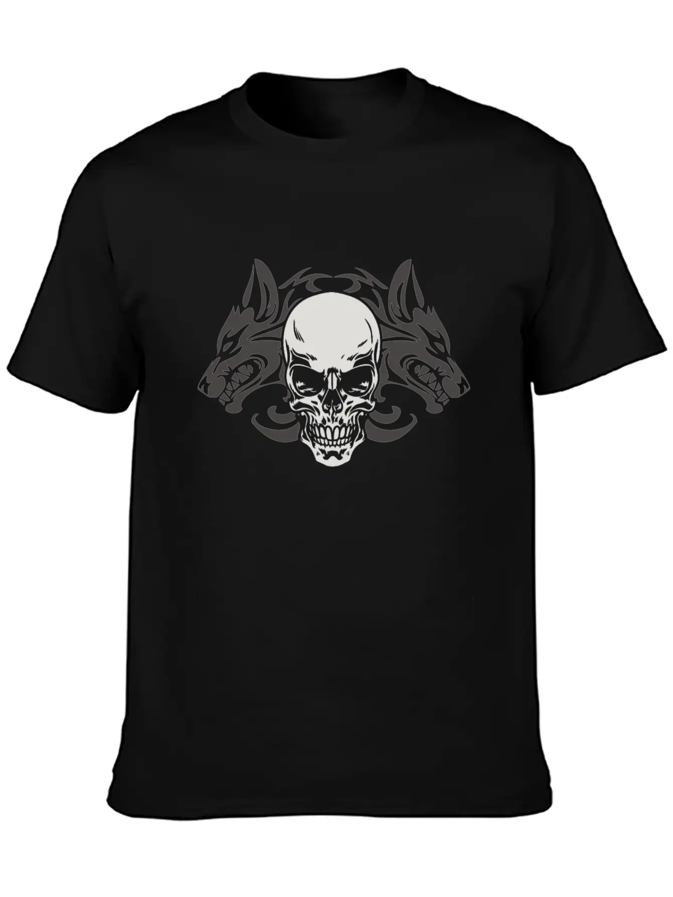 Wolf Skull Halloween Horror Gift T-shirt Stylish Everyday T-Shirt – Unisex Basic Cotton Tee