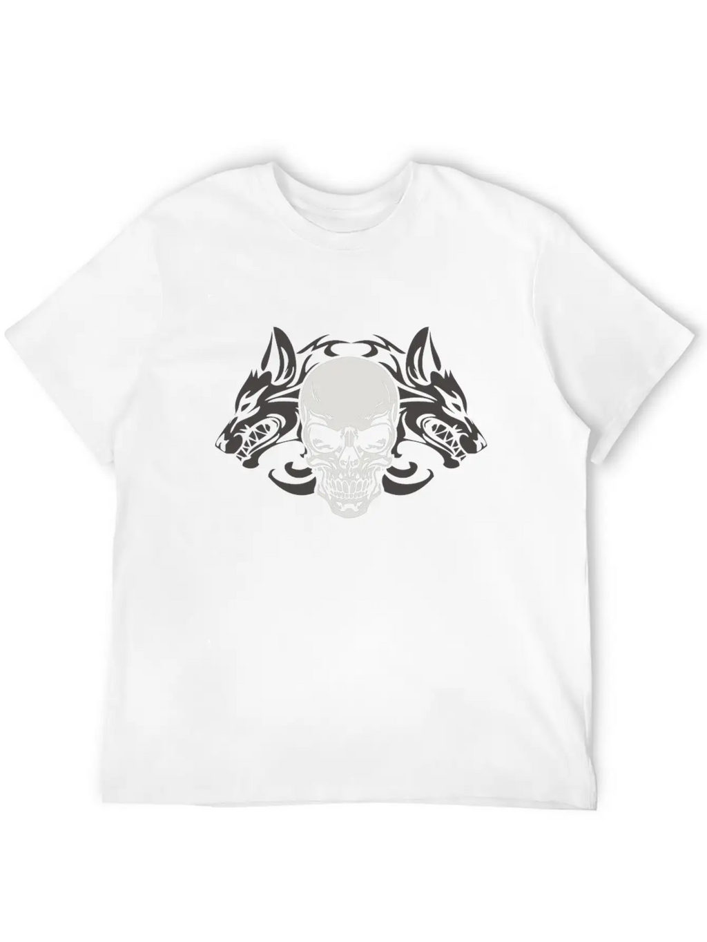 Wolf Skull Halloween Horror Gift T-shirt Stylish Everyday T-Shirt – Unisex Basic Cotton Tee