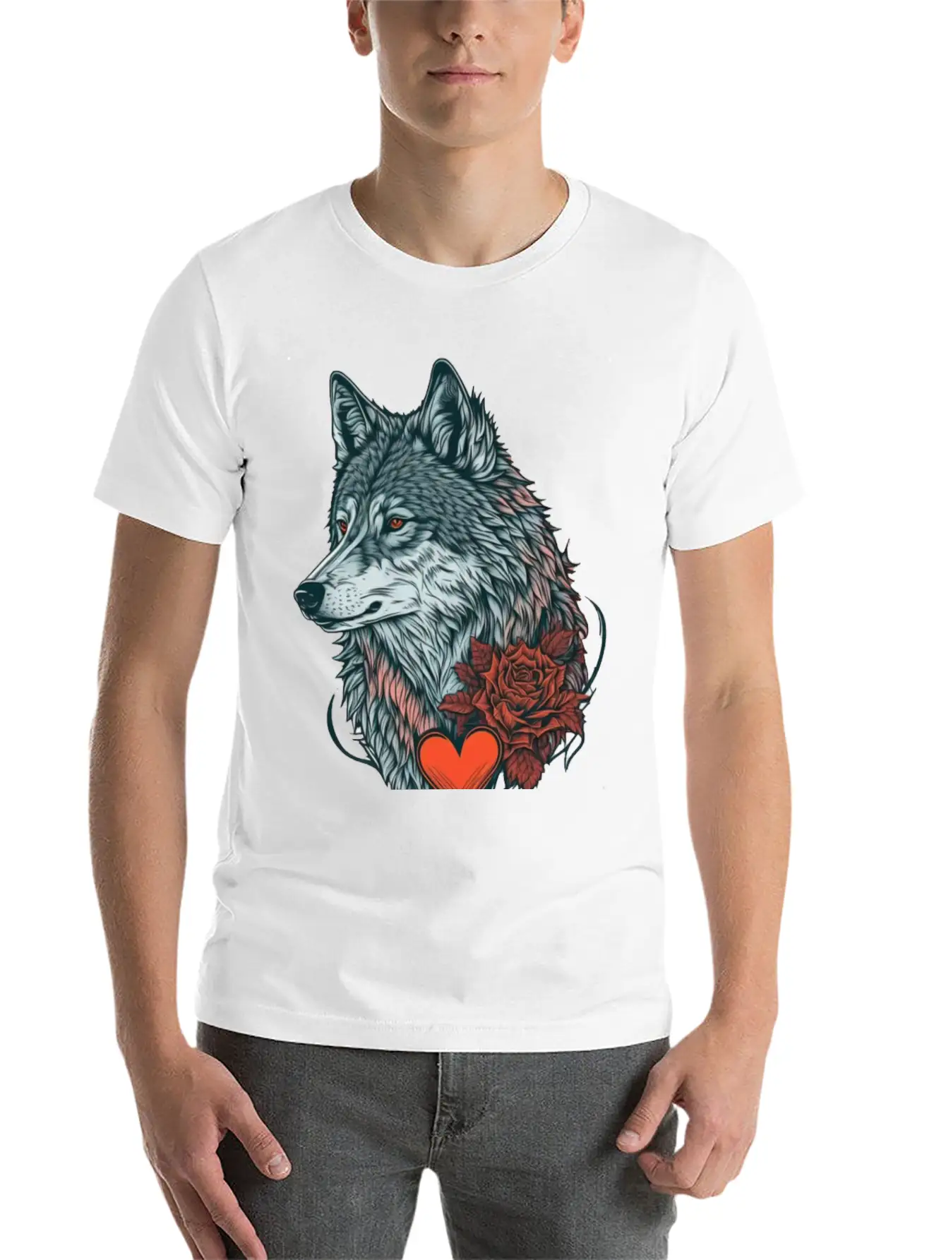 Wolf Valentine Essential Cotton Tee For Daily Outfits – Unisex Style
