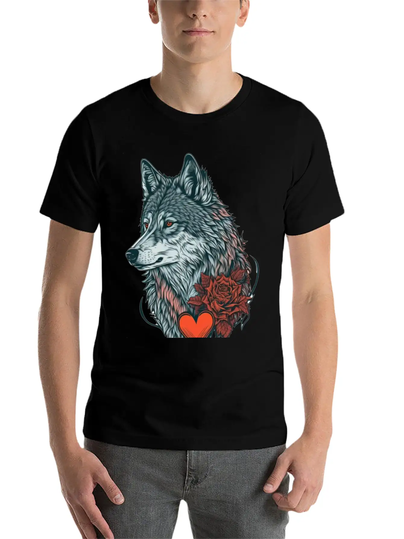 Wolf Valentine Essential Cotton Tee For Daily Outfits – Unisex Style