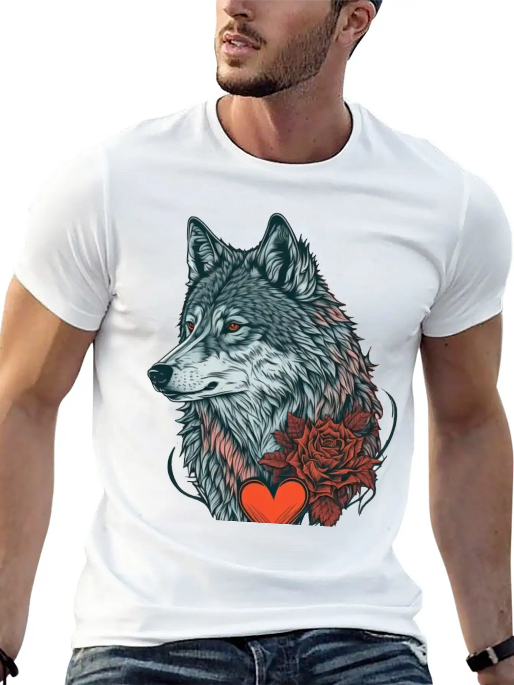 Wolf Valentine Essential Cotton Tee For Daily Outfits – Unisex Style