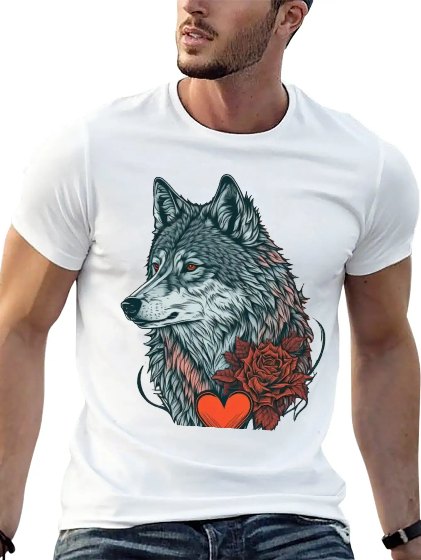 Wolf Valentine Essential Cotton Tee For Daily Outfits – Unisex Style