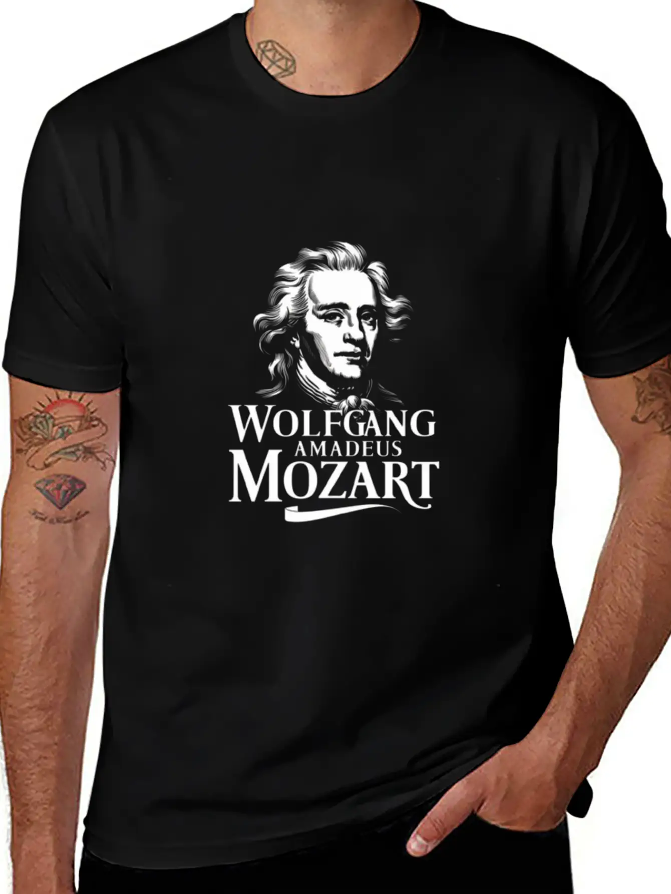 Wolfgang Amadeus Mozart Classical Music Composer Stylish Everyday T-Shirt – Unisex Basic Cotton Tee