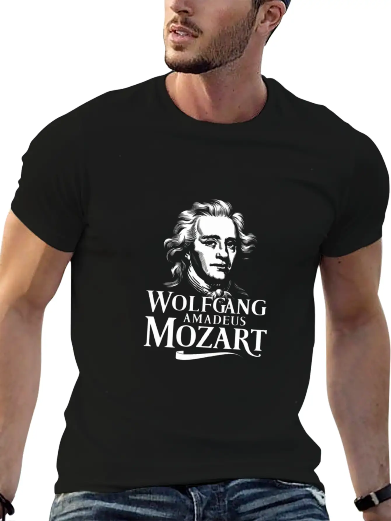 Wolfgang Amadeus Mozart Classical Music Composer Stylish Everyday T-Shirt – Unisex Basic Cotton Tee