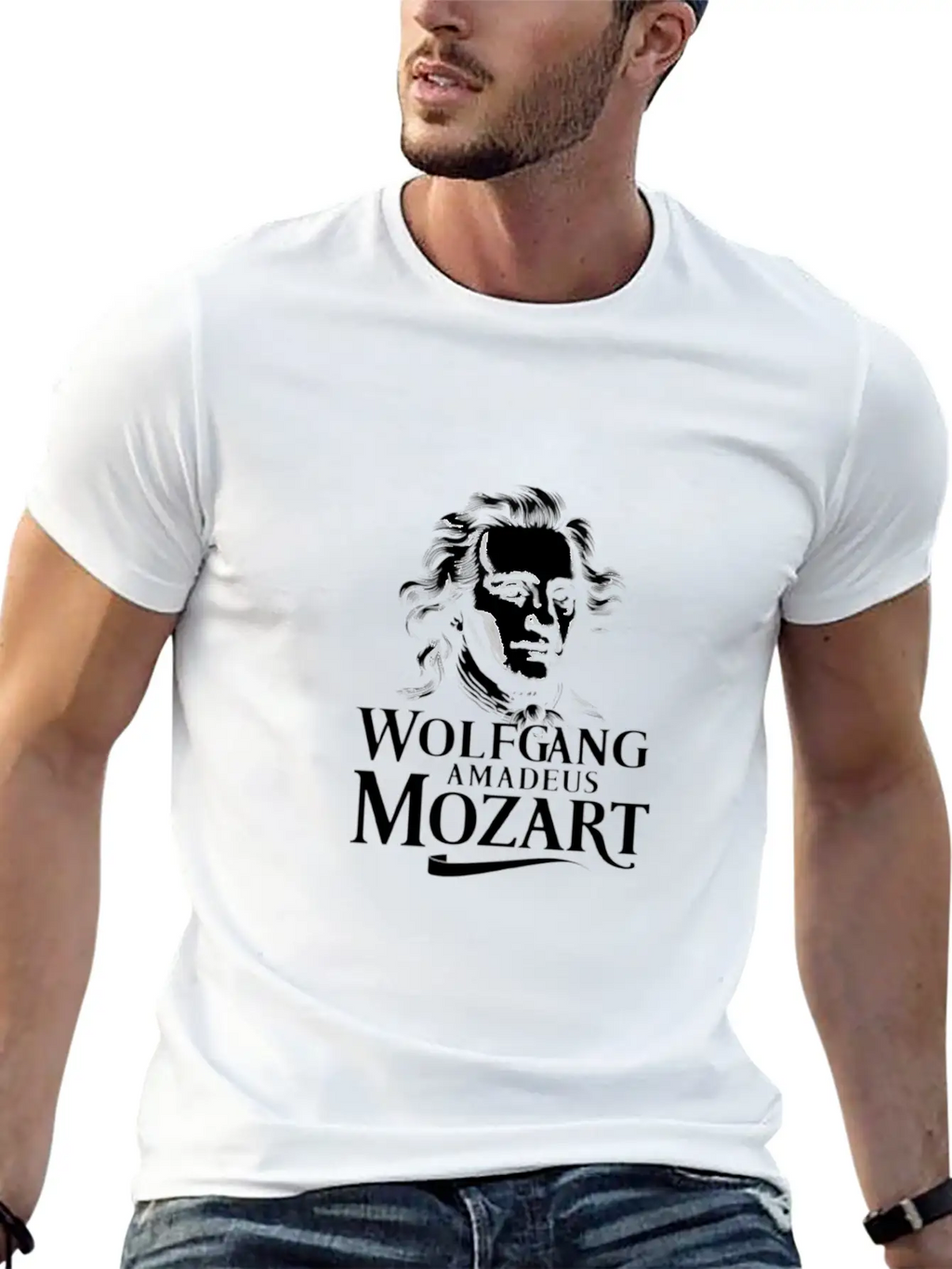 Wolfgang Amadeus Mozart Classical Music Composer Stylish Everyday T-Shirt – Unisex Basic Cotton Tee