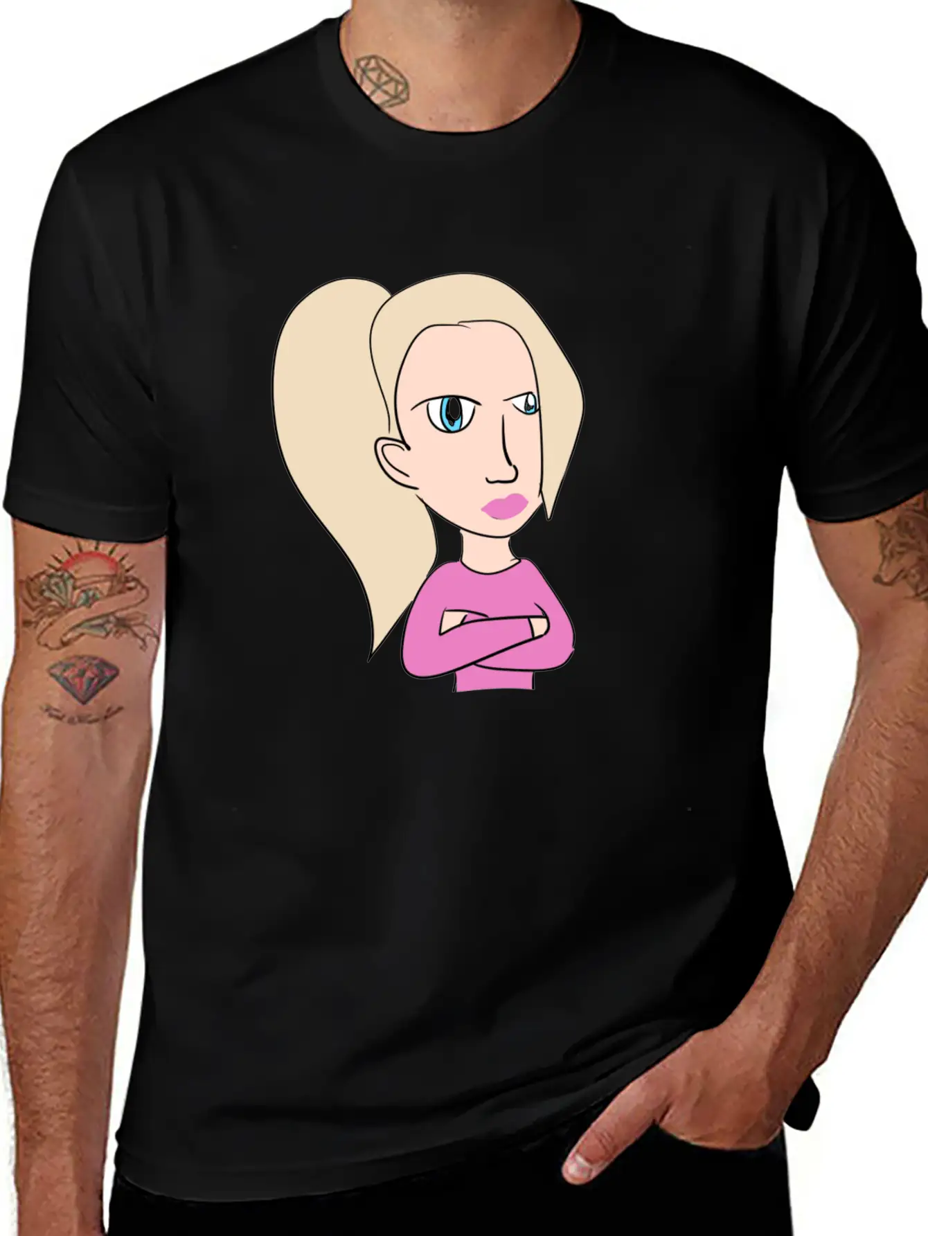 Woman Cartoon Inspiration Breathable Graphic T-Shirt – Perfect For Casual Days