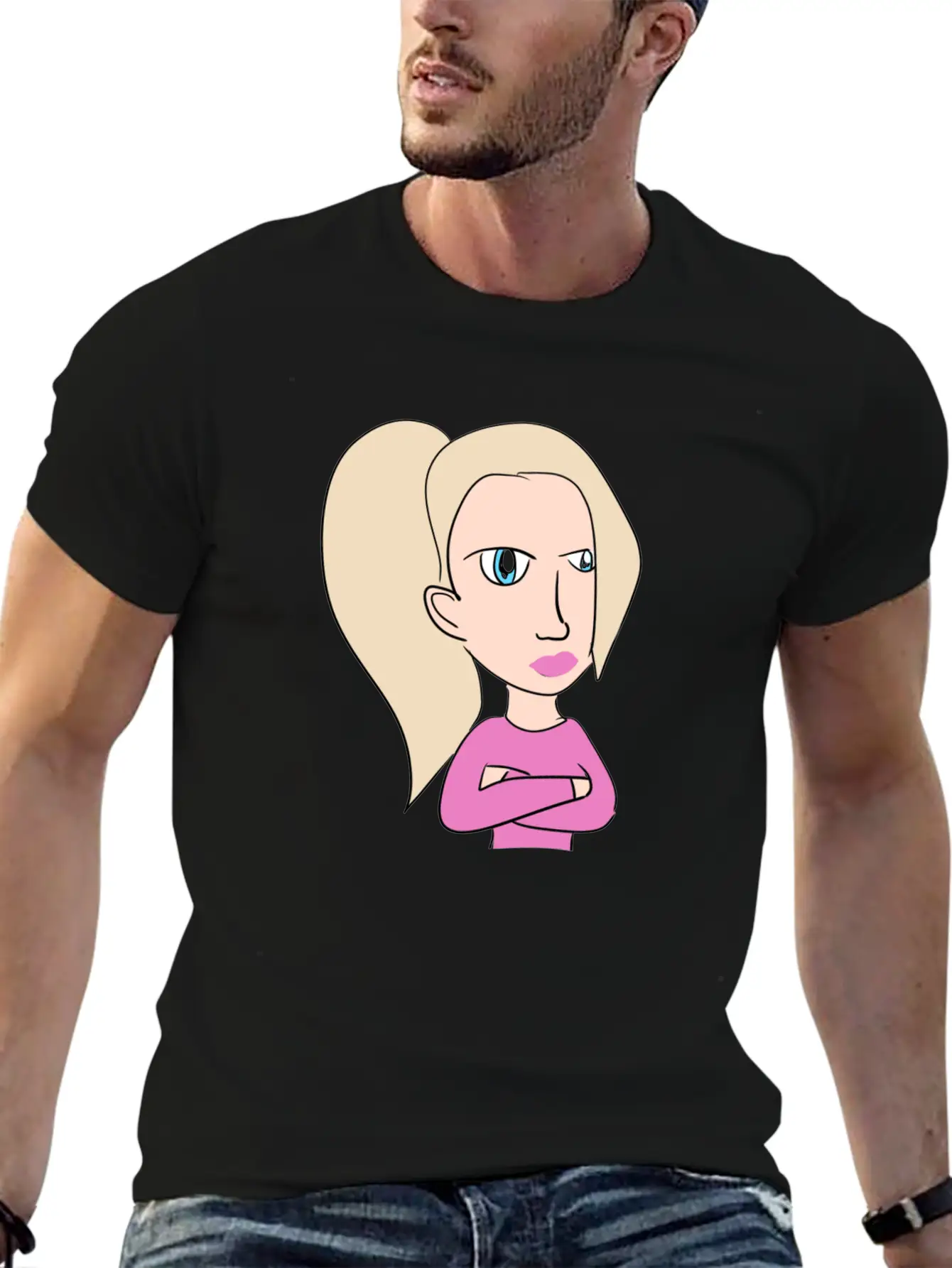 Woman Cartoon Inspiration Breathable Graphic T-Shirt – Perfect For Casual Days