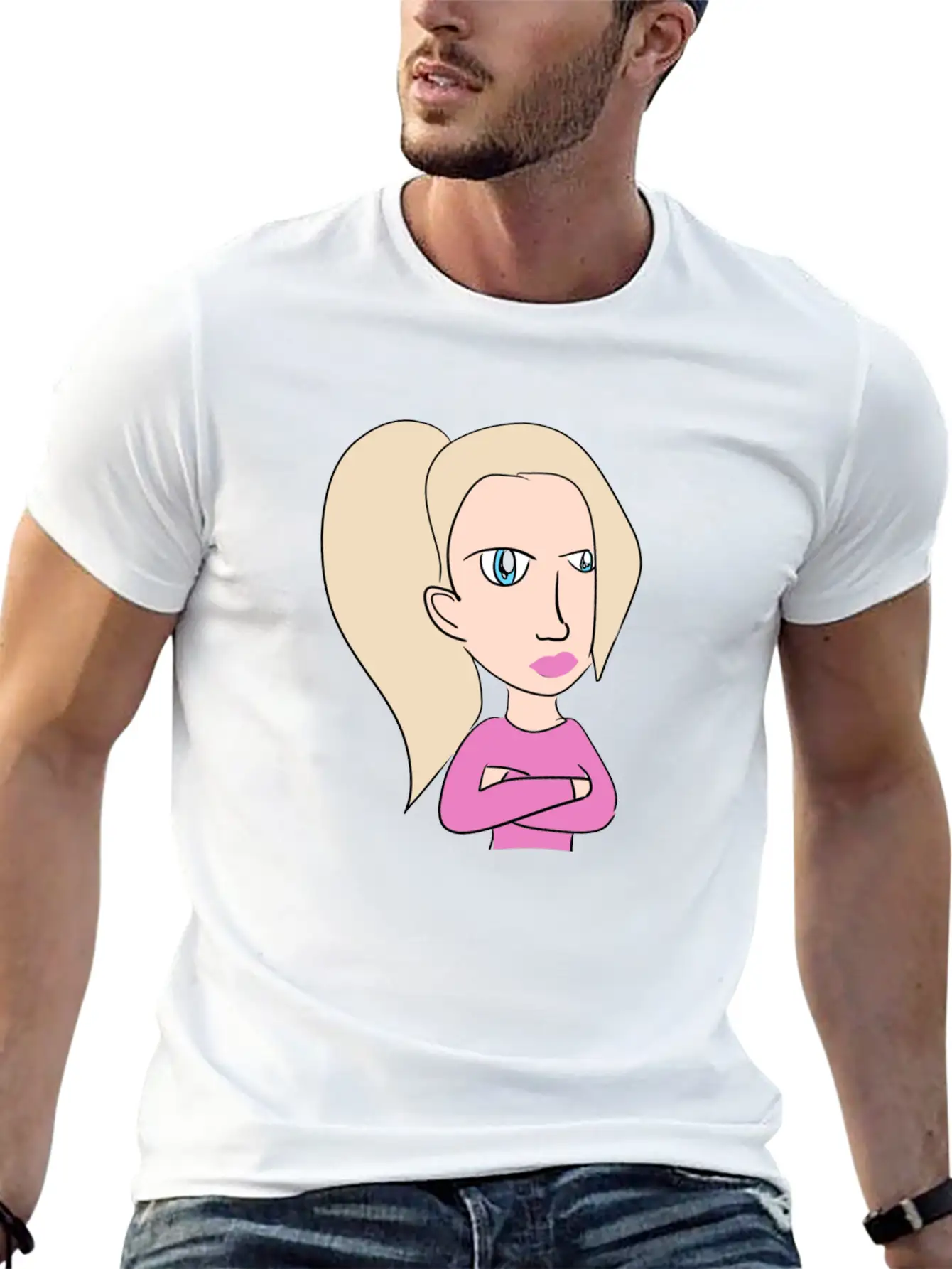 Woman Cartoon Inspiration Breathable Graphic T-Shirt – Perfect For Casual Days