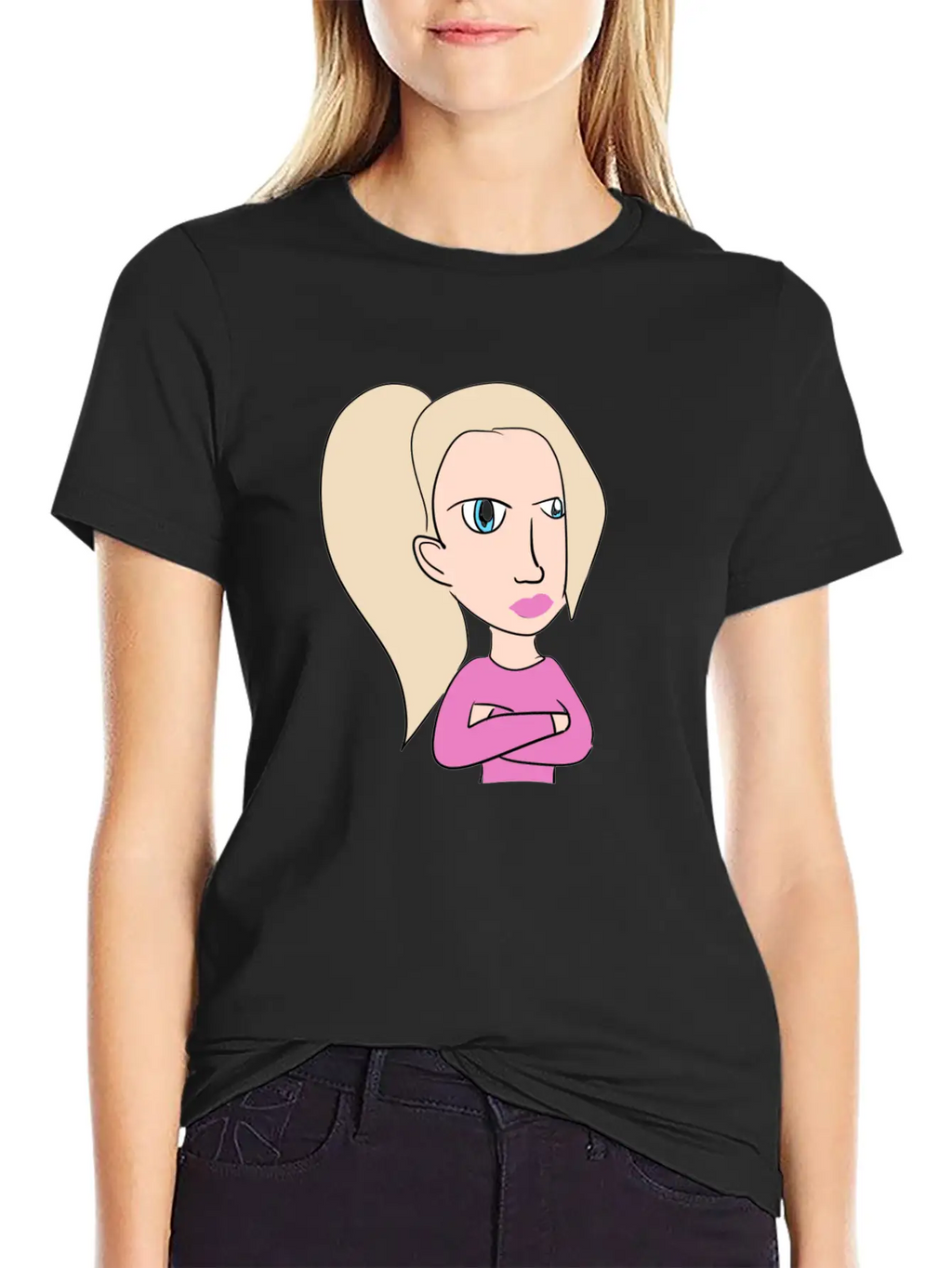 Woman Cartoon Inspiration Breathable Graphic T-Shirt – Perfect For Casual Days
