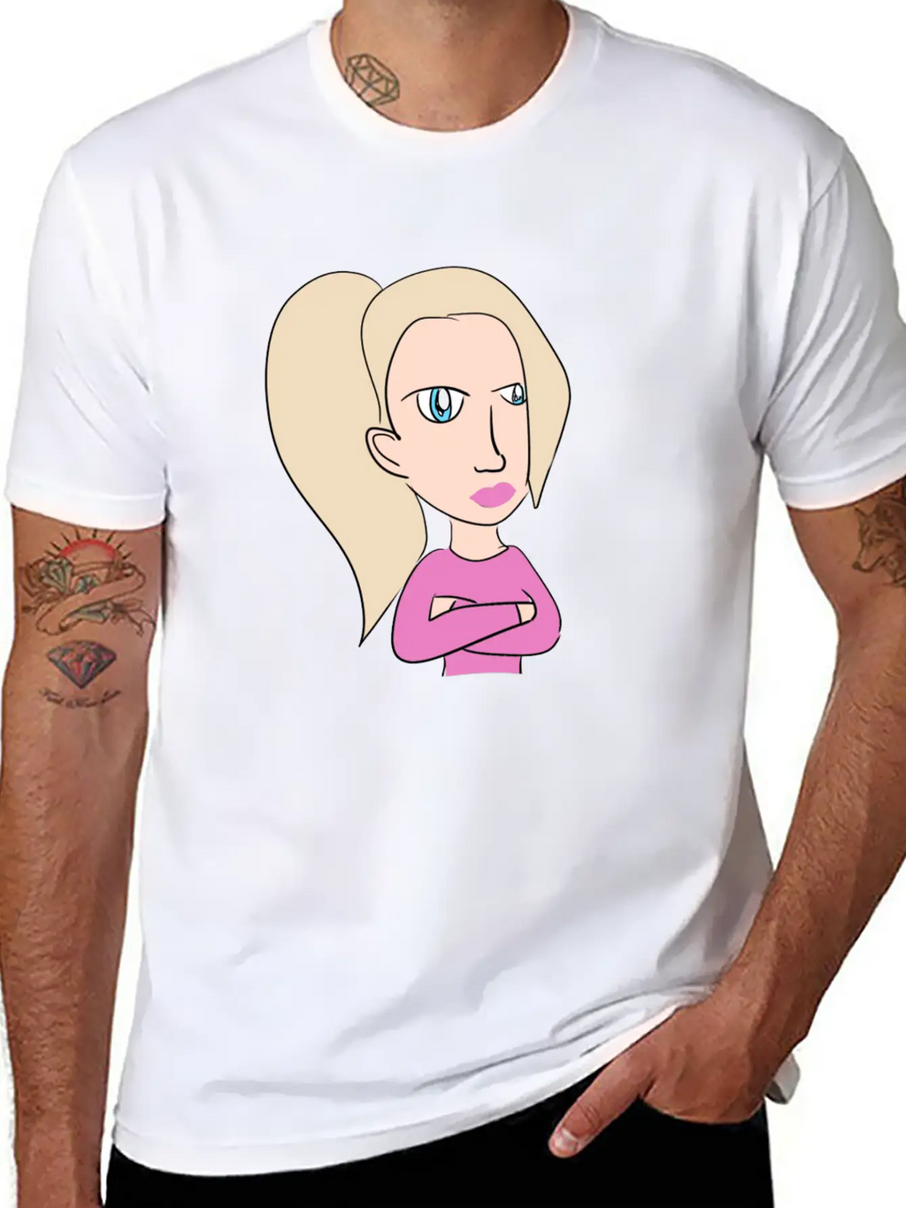 Woman Cartoon Inspiration Breathable Graphic T-Shirt – Perfect For Casual Days