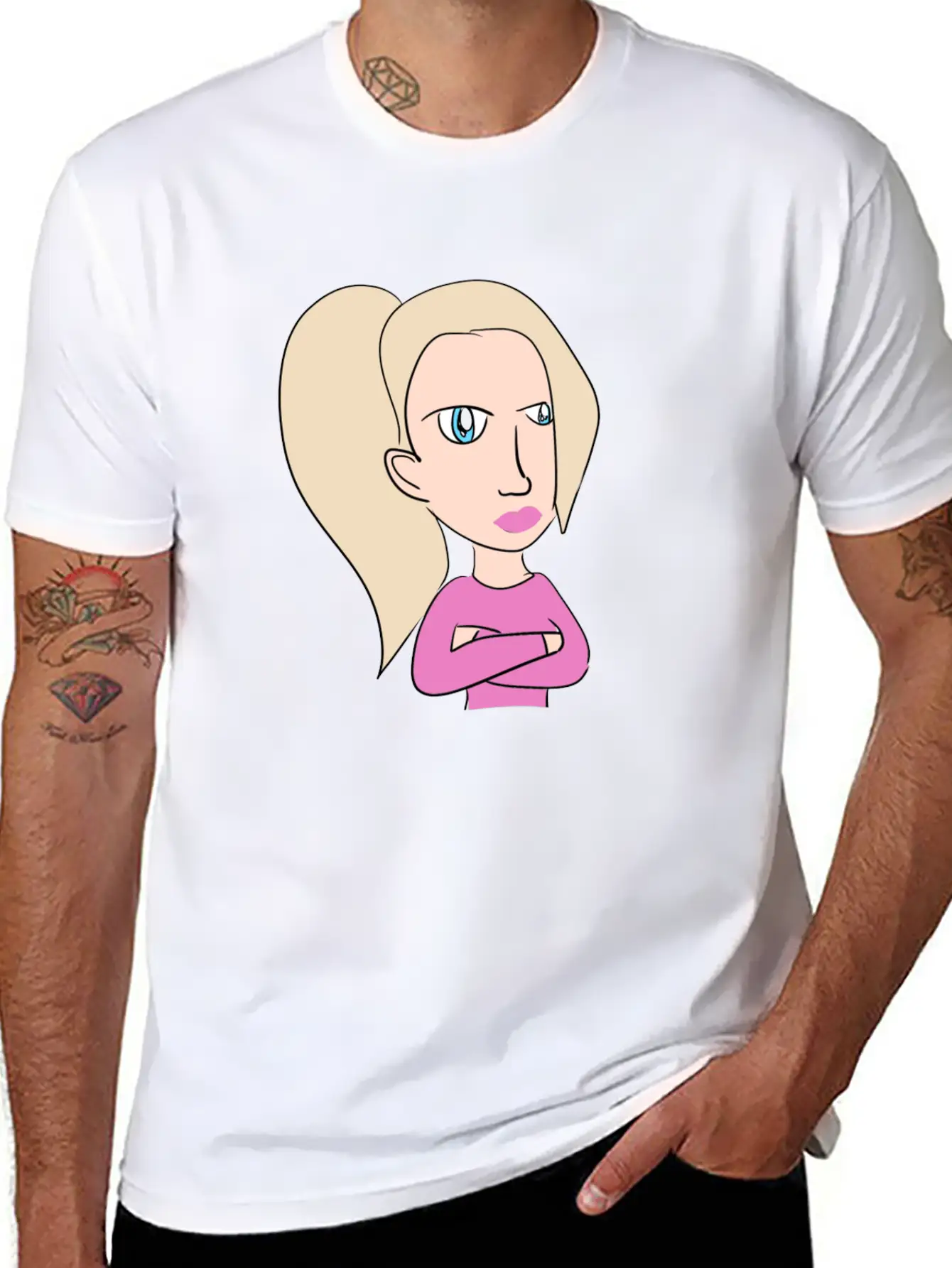 Woman Cartoon Inspiration Breathable Graphic T-Shirt – Perfect For Casual Days