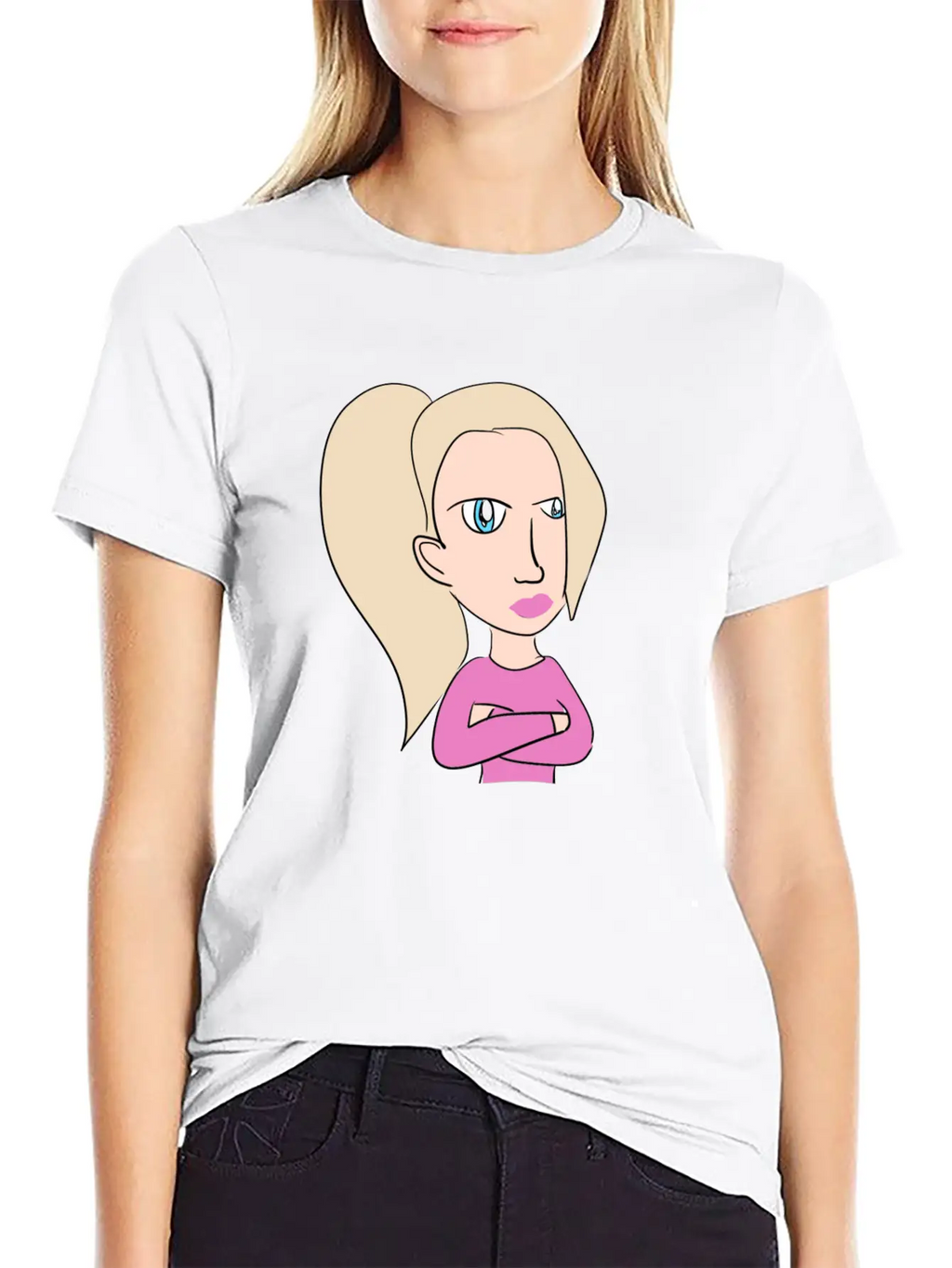 Woman Cartoon Inspiration Breathable Graphic T-Shirt – Perfect For Casual Days