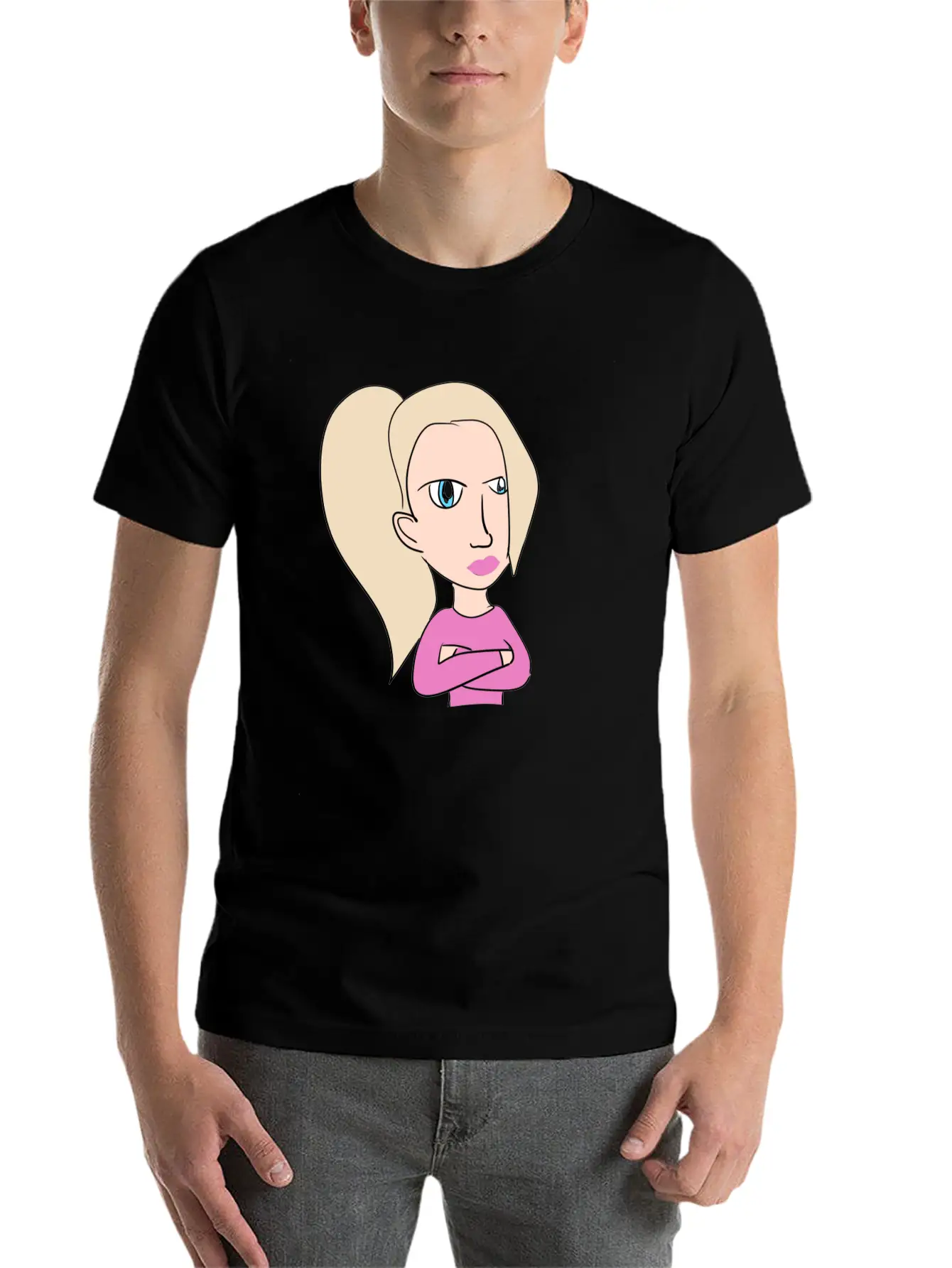 Woman Cartoon Inspiration Breathable Graphic T-Shirt – Perfect For Casual Days
