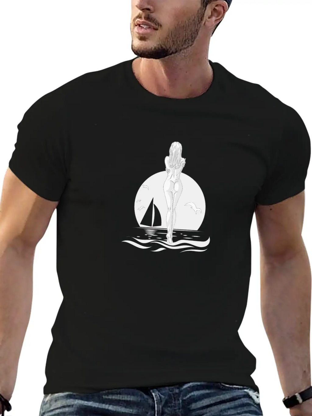 WOMAN ON THE BEACH ON SUNRISE BEACH GIFT IDEA Timeless Short Sleeve Tee – Comfy And Minimalist Design