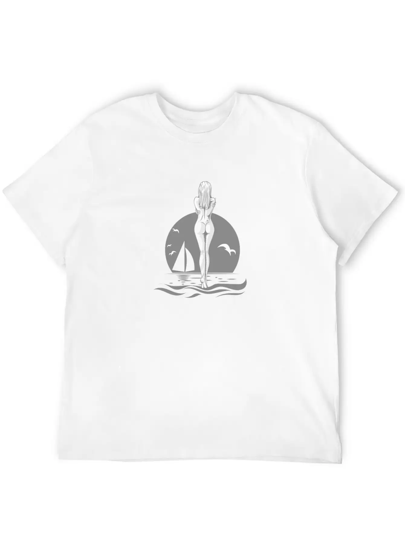 WOMAN ON THE BEACH ON SUNRISE BEACH GIFT IDEA Timeless Short Sleeve Tee – Comfy And Minimalist Design