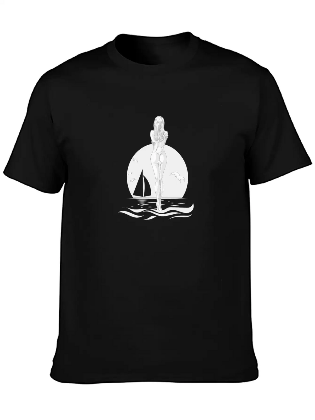 WOMAN ON THE BEACH ON SUNRISE BEACH GIFT IDEA Timeless Short Sleeve Tee – Comfy And Minimalist Design