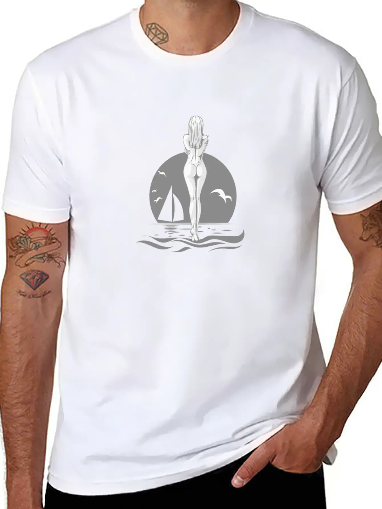 WOMAN ON THE BEACH ON SUNRISE BEACH GIFT IDEA Timeless Short Sleeve Tee – Comfy And Minimalist Design