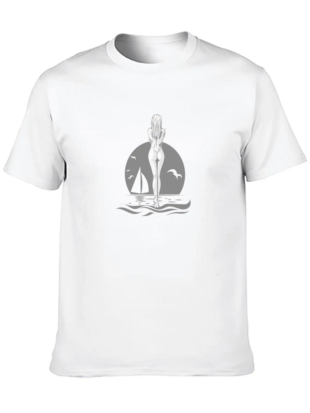 WOMAN ON THE BEACH ON SUNRISE BEACH GIFT IDEA Timeless Short Sleeve Tee – Comfy And Minimalist Design