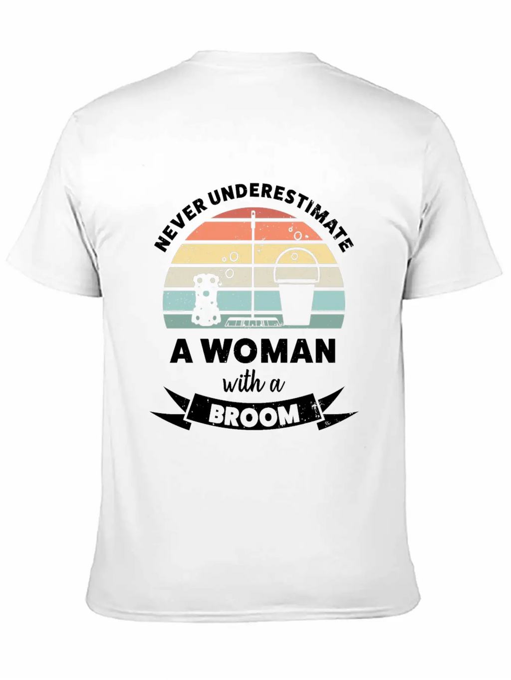 Woman With A Broom Funny Cleaning Gift Classic Cotton Tee – Unisex Comfort For Any Season