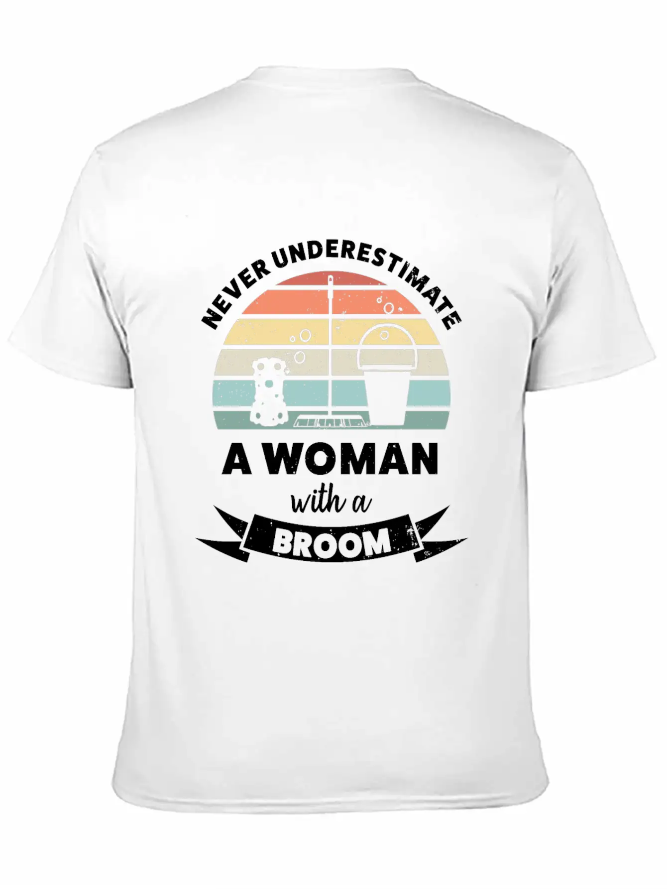 Woman With A Broom Funny Cleaning Gift Classic Cotton Tee – Unisex Comfort For Any Season