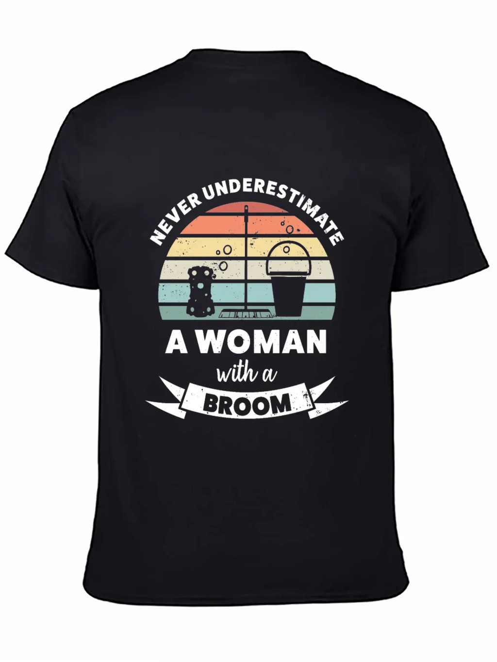 Woman With A Broom Funny Cleaning Gift Classic Cotton Tee – Unisex Comfort For Any Season