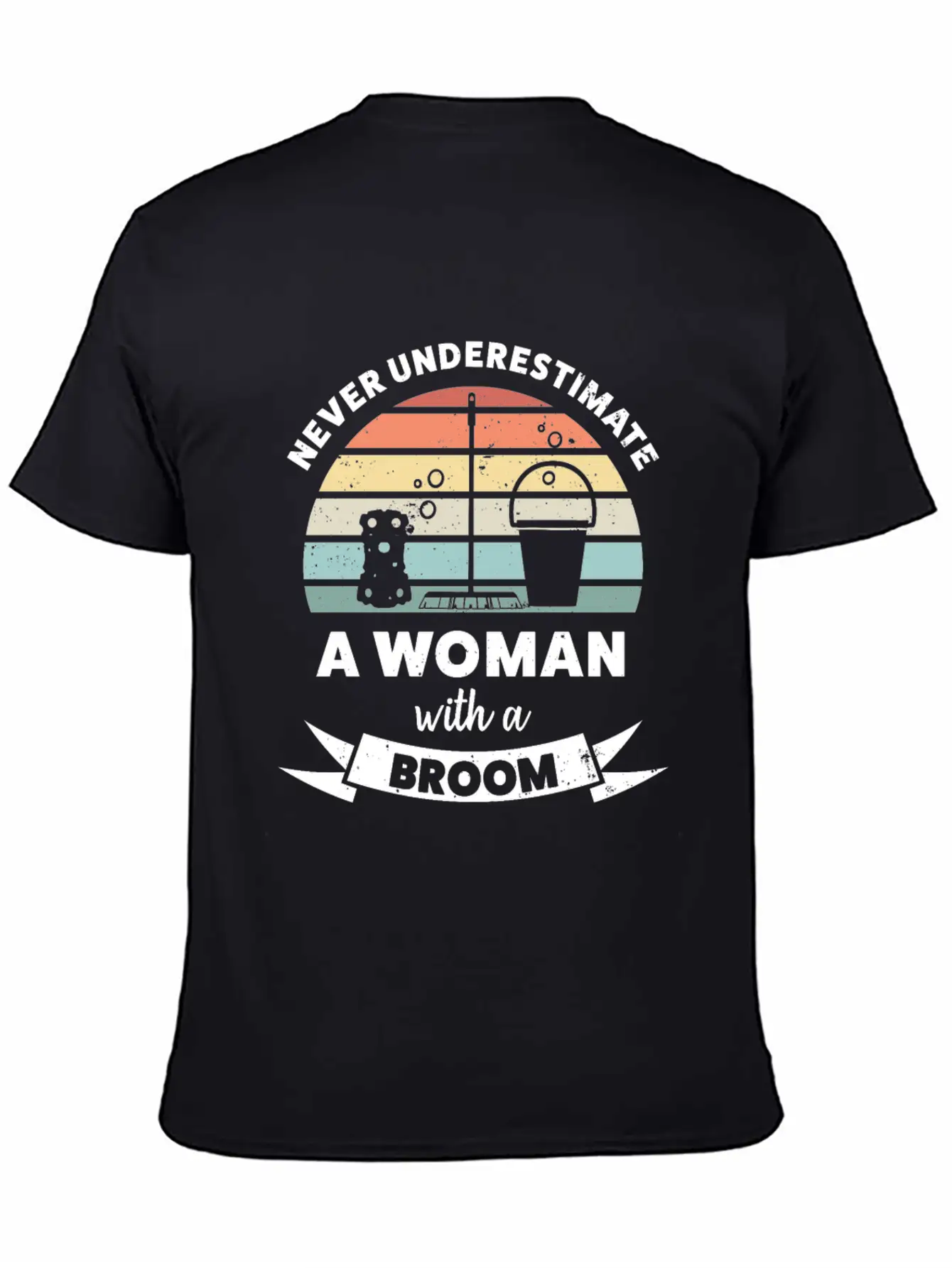 Woman With A Broom Funny Cleaning Gift Classic Cotton Tee – Unisex Comfort For Any Season