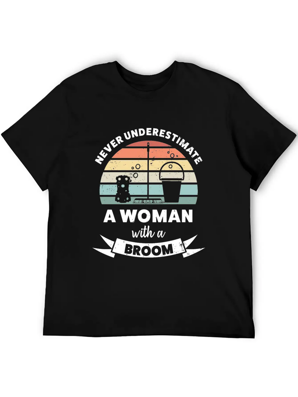 Woman With A Broom Funny Cleaning Gift Classic Cotton Tee – Unisex Comfort For Any Season