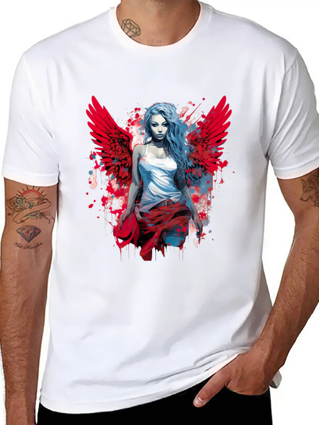 Woman With Angel Wings Angel Esoteric Wings Classic Cotton Tee – Unisex Comfort For Any Season