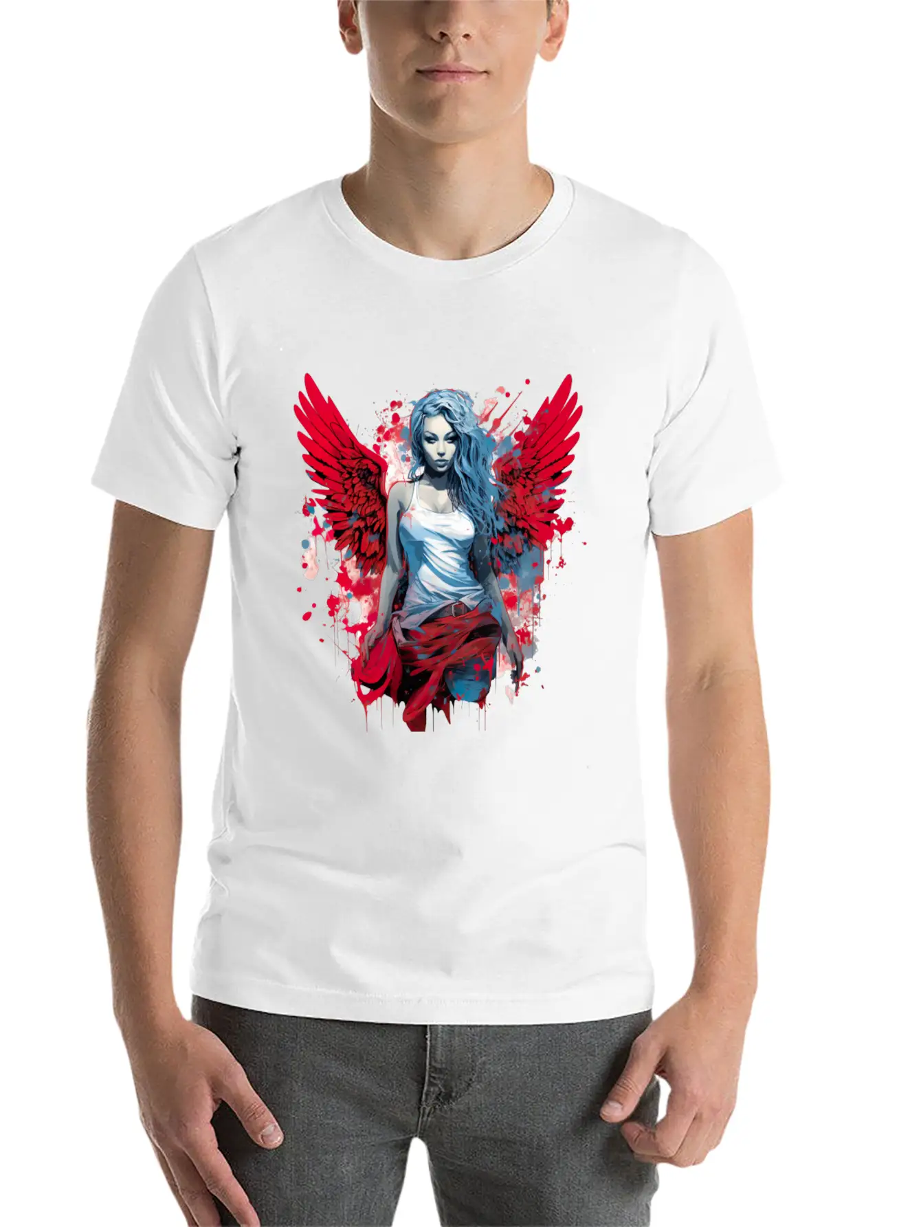 Woman With Angel Wings Angel Esoteric Wings Classic Cotton Tee – Unisex Comfort For Any Season