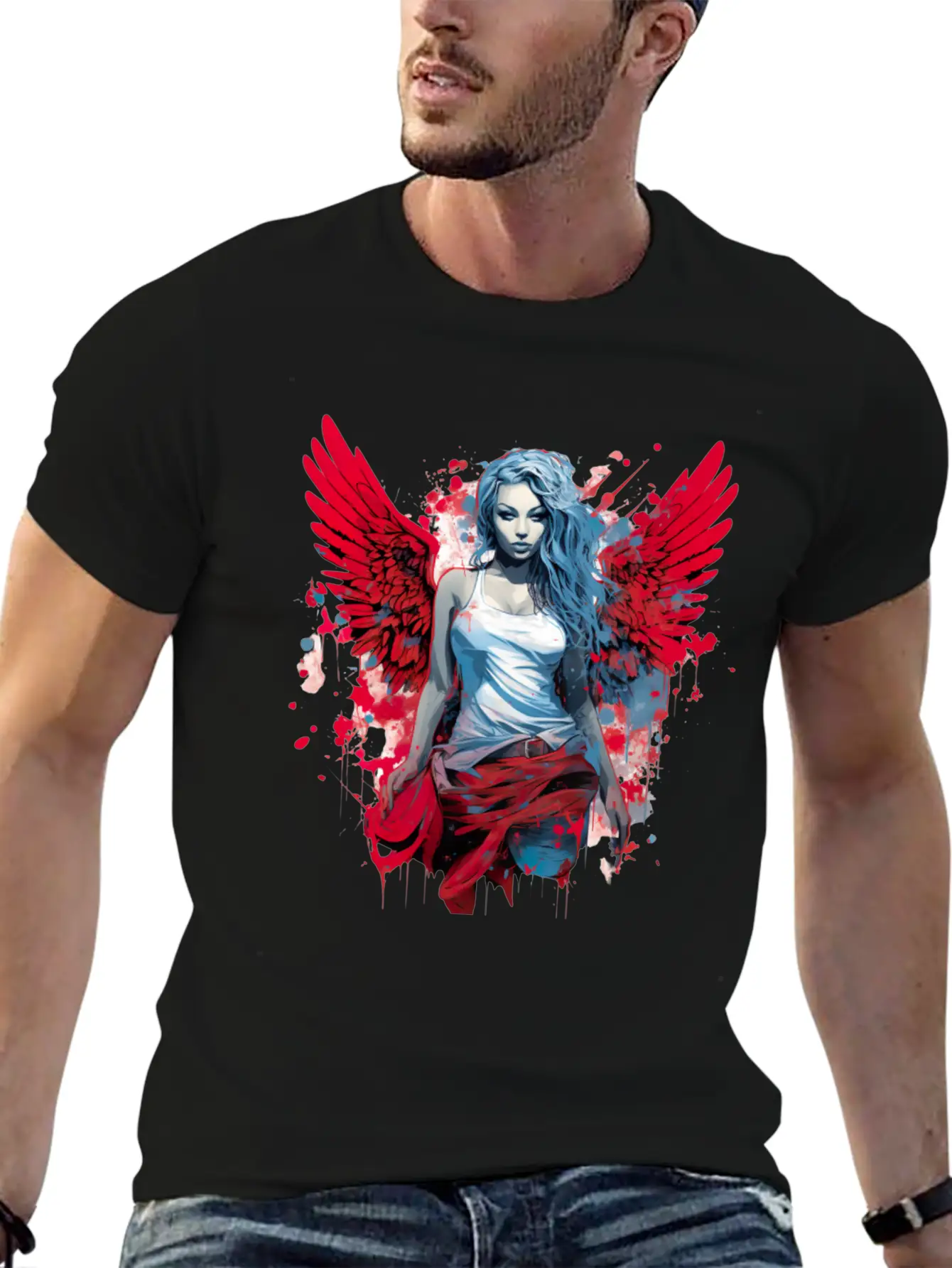 Woman With Angel Wings Angel Esoteric Wings Classic Cotton Tee – Unisex Comfort For Any Season