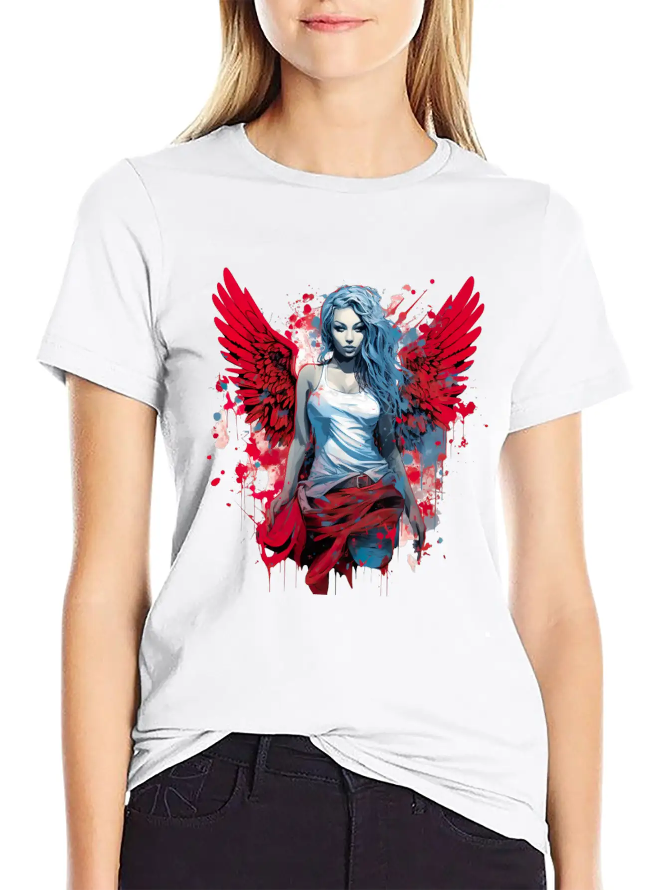 Woman With Angel Wings Angel Esoteric Wings Classic Cotton Tee – Unisex Comfort For Any Season