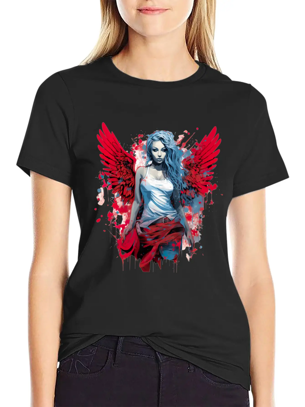 Woman With Angel Wings Angel Esoteric Wings Classic Cotton Tee – Unisex Comfort For Any Season