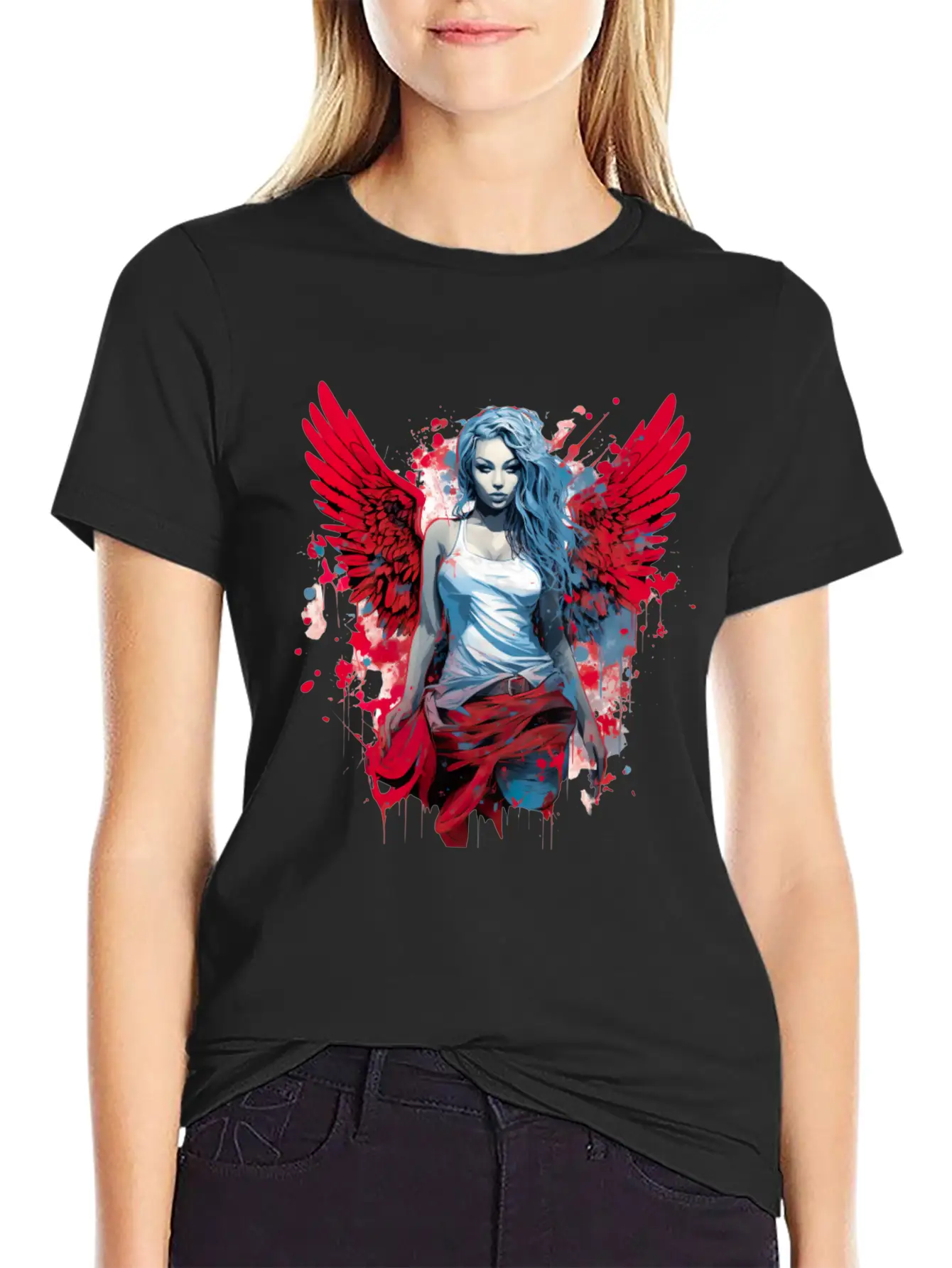 Woman With Angel Wings Angel Esoteric Wings Classic Cotton Tee – Unisex Comfort For Any Season