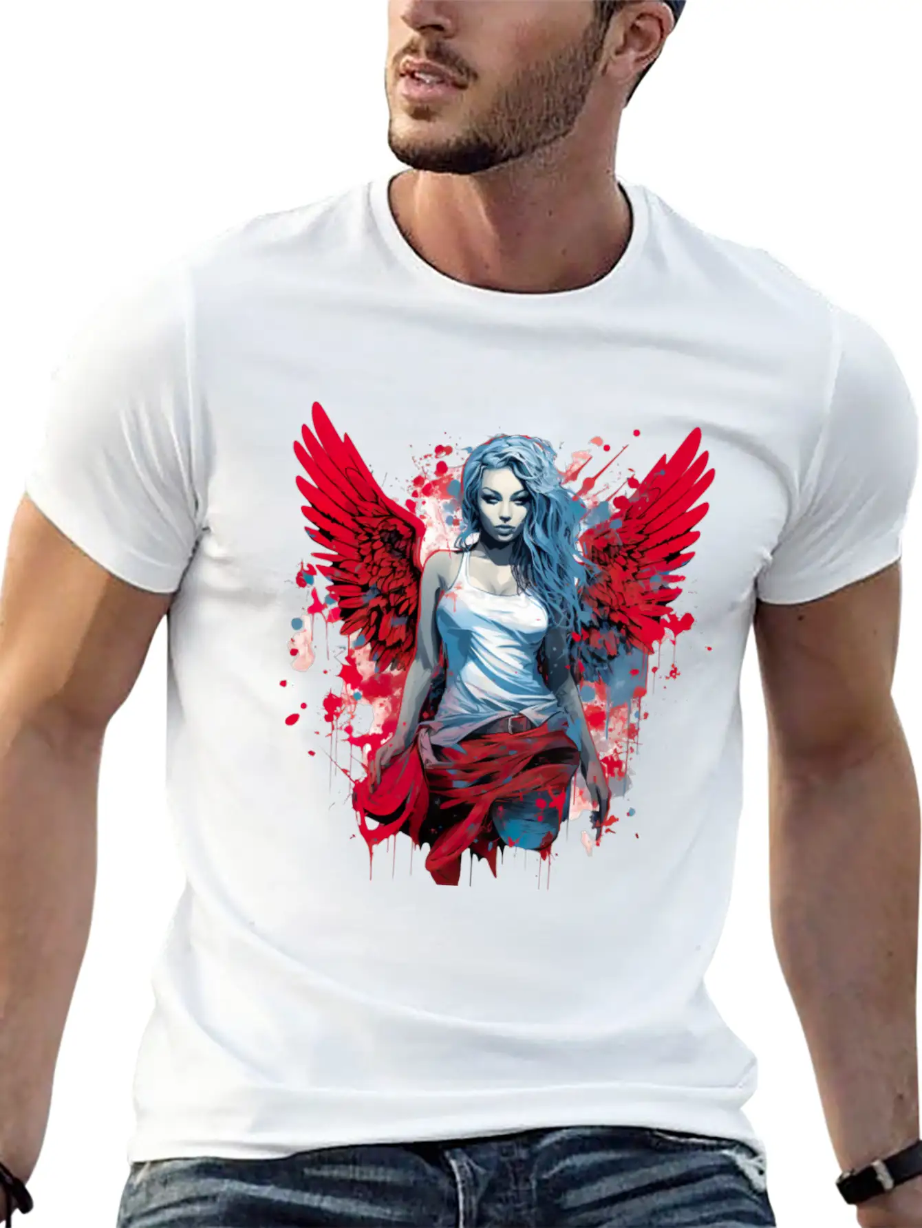 Woman With Angel Wings Angel Esoteric Wings Classic Cotton Tee – Unisex Comfort For Any Season