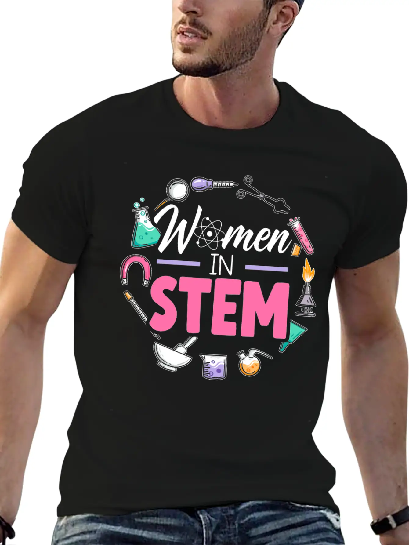 Women In STEM Steminist Engineering Science Stylish Everyday T-Shirt – Unisex Basic Cotton Tee