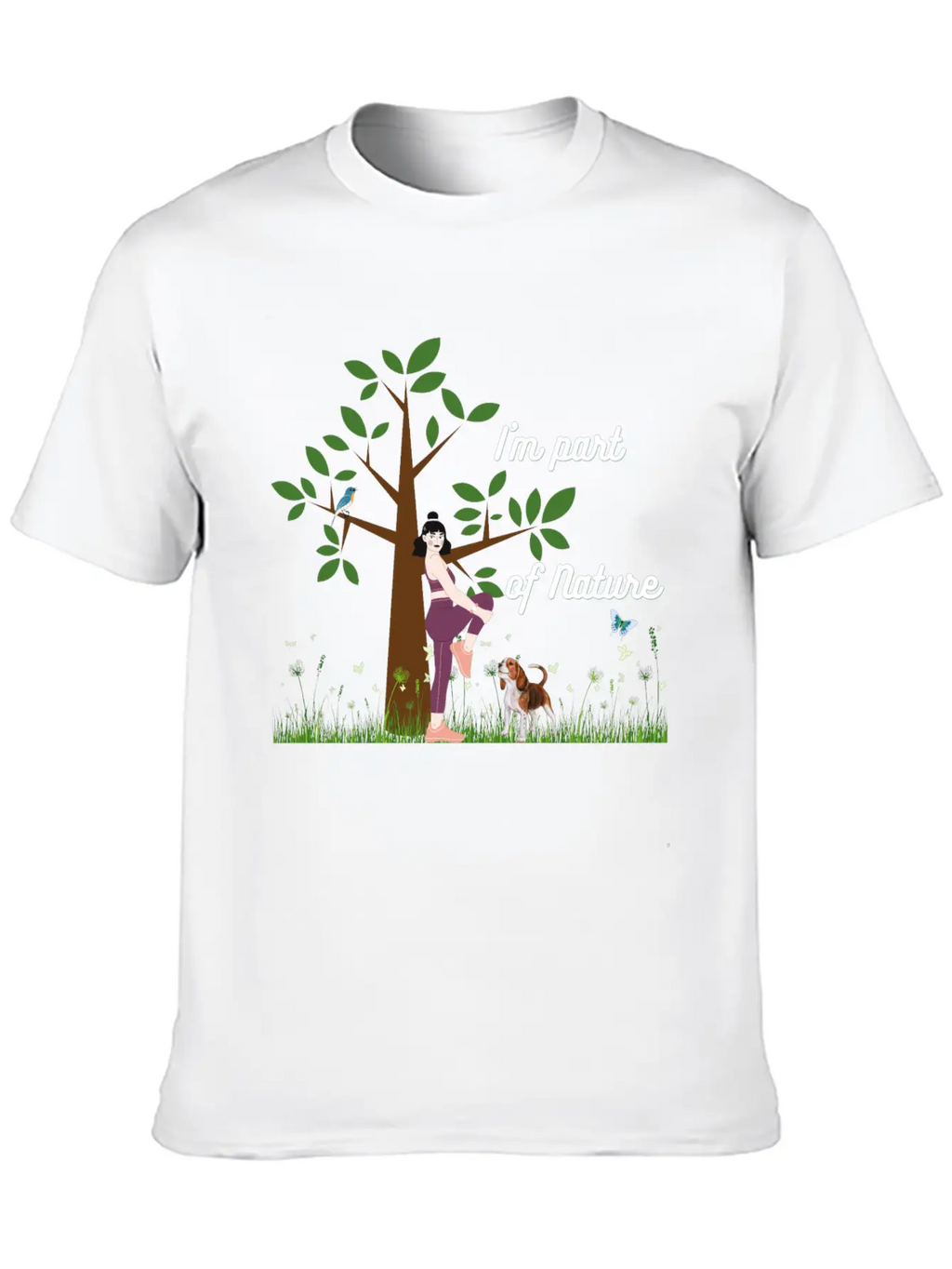 Women & Nature Design - White Essential Cotton Tee For Daily Outfits – Unisex Style