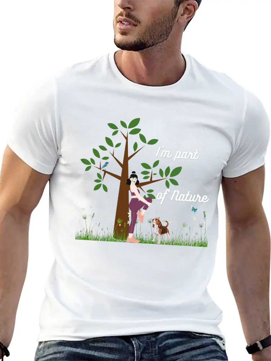 Women & Nature Design - White Essential Cotton Tee For Daily Outfits – Unisex Style