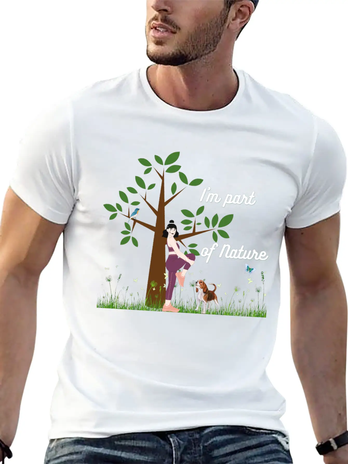 Women & Nature Design - White Essential Cotton Tee For Daily Outfits – Unisex Style