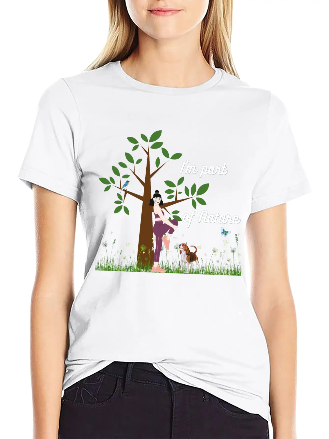 Women & Nature Design - White Essential Cotton Tee For Daily Outfits – Unisex Style