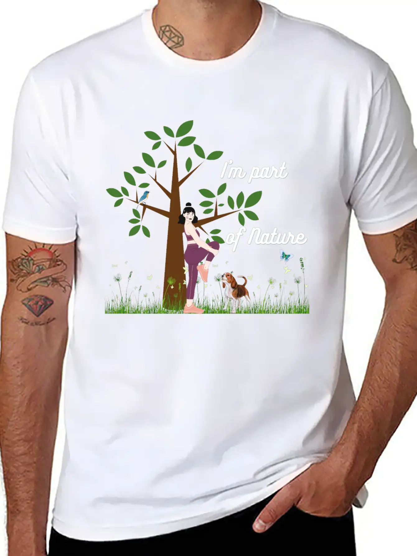 Women & Nature Design - White Essential Cotton Tee For Daily Outfits – Unisex Style